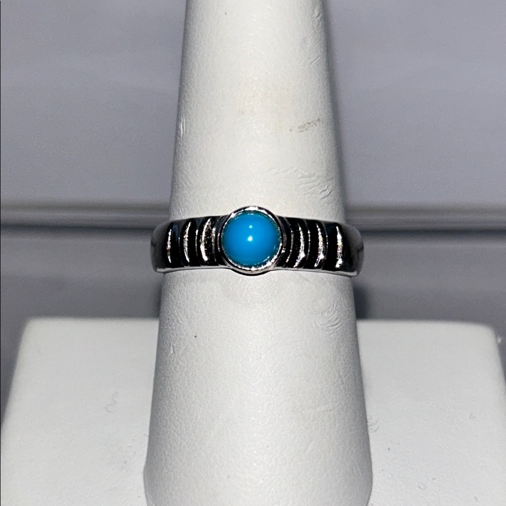 NWOT Gem Insider Sterling Silver Sleeping Beauty Turquoise Designer Ring